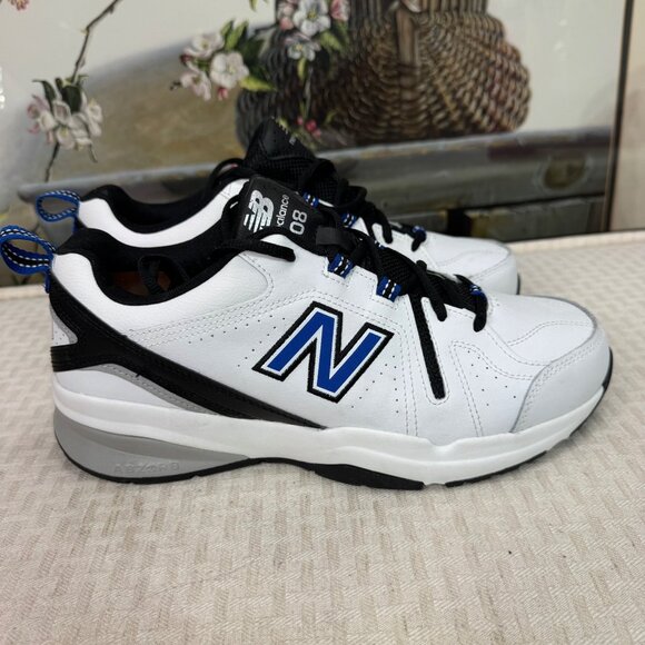 New Balance 608 Mens Size 10 White/Black Accents Leather Walking Shoes - Picture 6 of 9